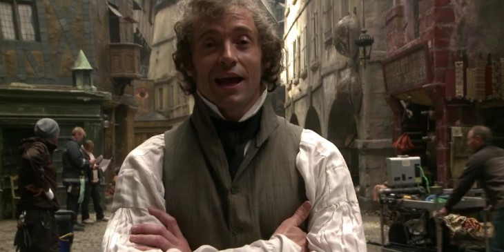 Hugh Jackman on the set of Les Misérables