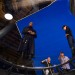 Samuel L. Jackson and Cobie Smulders on set of Marvel's THE AVENGERS.
