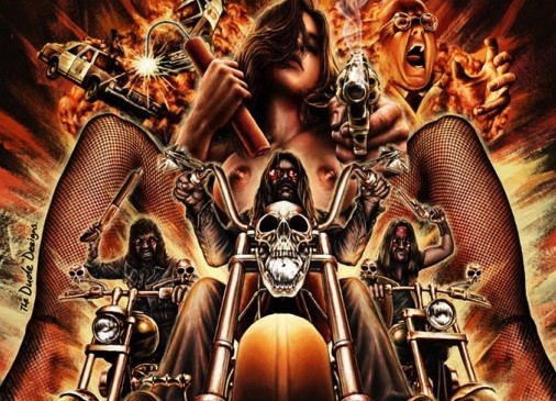 Frankenstein Created Bikers poster (Tom Hodge) - Nude Biker Chick